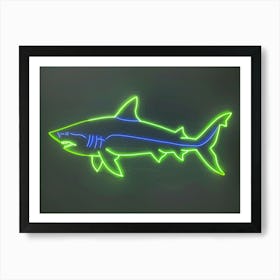 Neon Lime Dogfish Shark 1 Art Print