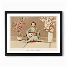 Geisha Playing Samisen Art Print