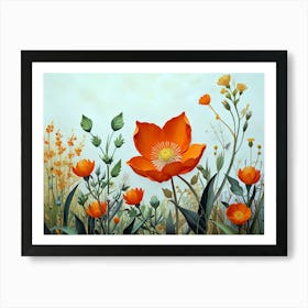 Orange Poppies Art Print