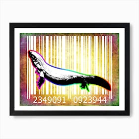 Funny Barcode Animals Art Illustration In Painting Style 049 Art Print