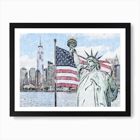 Statue Of Liberty In New York City 4 Art Print