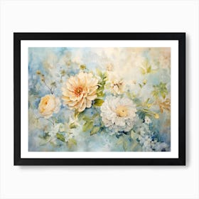 Vintage Pastel Flowers 9 Art Print