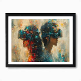 Digital Fusion: Human and Virtual Realms - A Neo-Surrealist Collection. Vr Glasses 1 Art Print