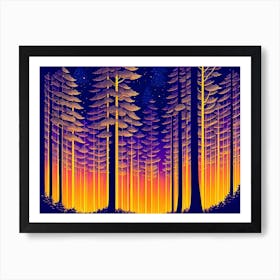 Forest At Night 3 Art Print