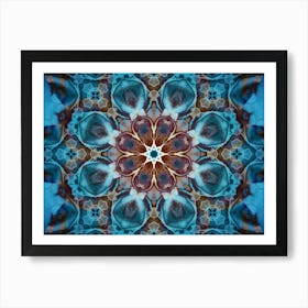 Alcohol Ink Abstraction Pattern Deep Blue Art Print