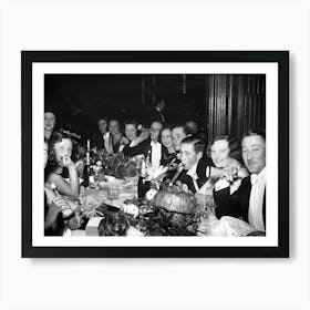 New Year's Eve Party, Black and White Old Photo, Vintage Bar Decor Art Print