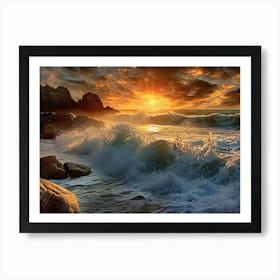 Sunset At The Beach 4 Art Print