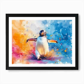 Surfing Penguins Poster