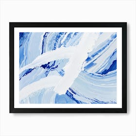 Abstract Blue And White Art Print