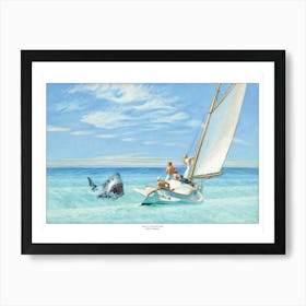 Jaws In A Ground Swell - Edward Hopper Parody Art Print
