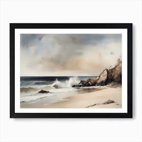 Vintage Coastal Seaside Painting (16) Art Print