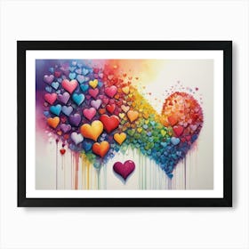 Rainbow Hearts 9 Art Print