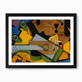 Still Life With A Guitar, By Juan Gris, 1913, Spanish Cubist Painting, Oil On Canvas Art Print