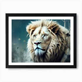 Lion In The Forest 55 Art Print