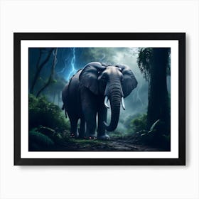 Elephant In The Jungle Art Print