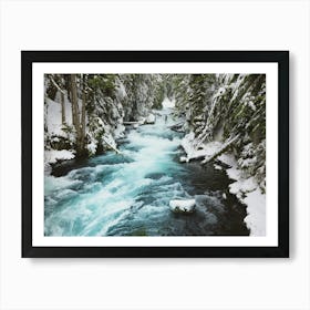 Snowy McKenzie River Pacific Northwest Oregon Art Print