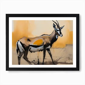 African Heat with Antelope Art Print