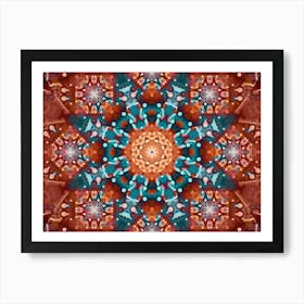 Alcohol Ink Blue And Red Abstract Pattern 1 Art Print