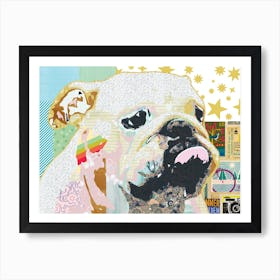 Bulldog Popart Collage Art Print