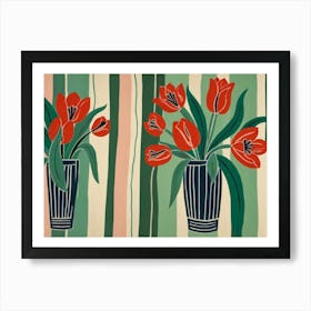 Tulips In Vases Art Print