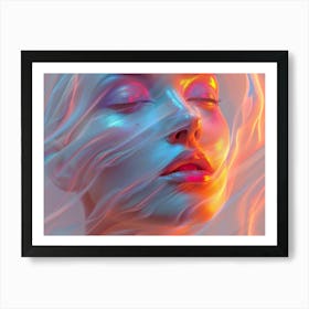 Woman With A Glowing Face Art Print