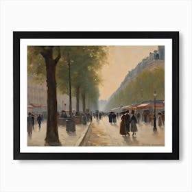 Les Champs Elysees Paris Street Oil AI Art Art Print