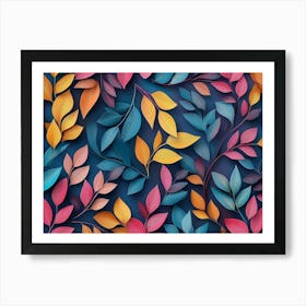 Colorful Leaves Pattern 1 Art Print