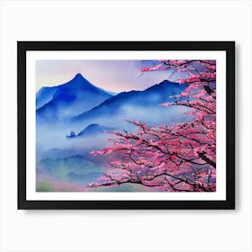 Misty Sakura Summit Art Print