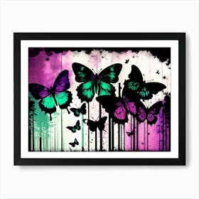 Butterflies In The Rain 3 Art Print