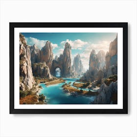 Majestic Fantasy World Open Map Elven Lands (2) Art Print