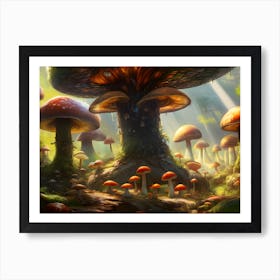 Mushroom Forest Art Print