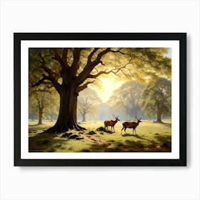 Deer In The Woods 2 Art Print