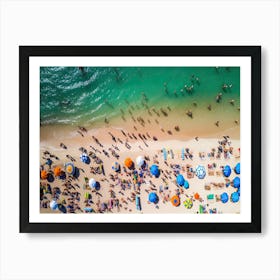 Aerial View Beach Club Summer Photography Bright Colours Art Print