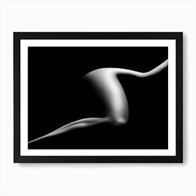 Nude Woman In Black And White Art Print