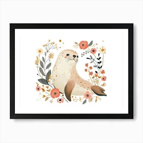 Little Floral Harp Seal 1 Art Print