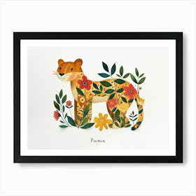 Little Floral Puma 1 Poster Art Print