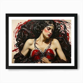 Woman In Chains Art Print