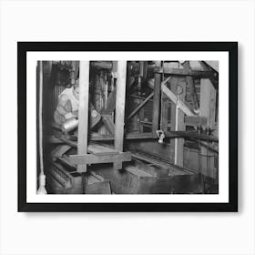 Man Oiling Machine Used For Screening Rice, State Rice Mill, Crowley, Louisiana By Russell Lee Art Print