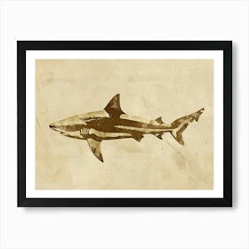 Lemon Shark Silhouette 4 Art Print