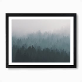 Foggy Blue Forest Art Print
