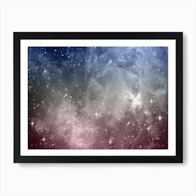 Blue Violet Galaxy Space Background Art Print