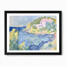 Coastal Calypso Painting Inspired By Paul Cezanne Art Print