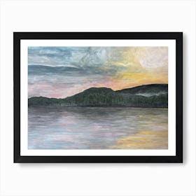 Sunset Over The Lake Poster