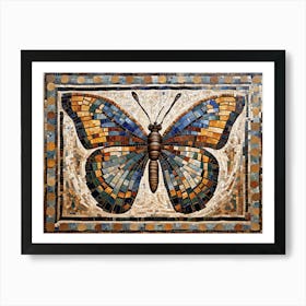 Roman Mosaic Butterfly I Art Print