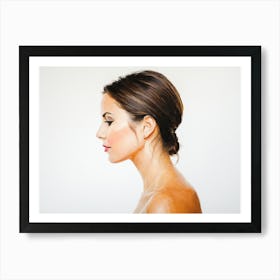 Side Profile Of Beautiful Woman Oil Painting 58 Art Print