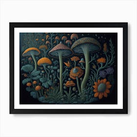 Mushrooms Painting (3) Art Print