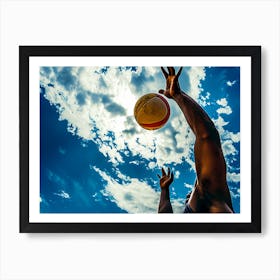 Volleyball Player Reaching For A Ball Art Print