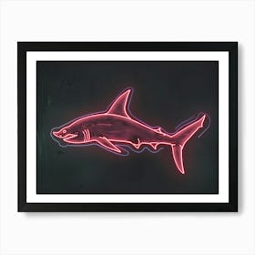 Neon Dark Red Whale Shark 7 Art Print