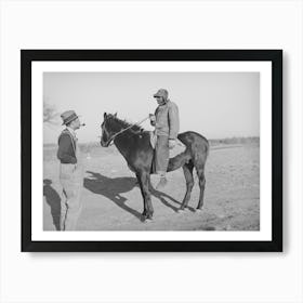Pomp Hall, Tenant Farmer, Talking To A Neighbor Who Has Ridden Up On Horseback, Creek County, Oklahoma Art Print