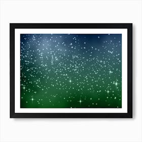 Green Violet Shining Star Background Art Print